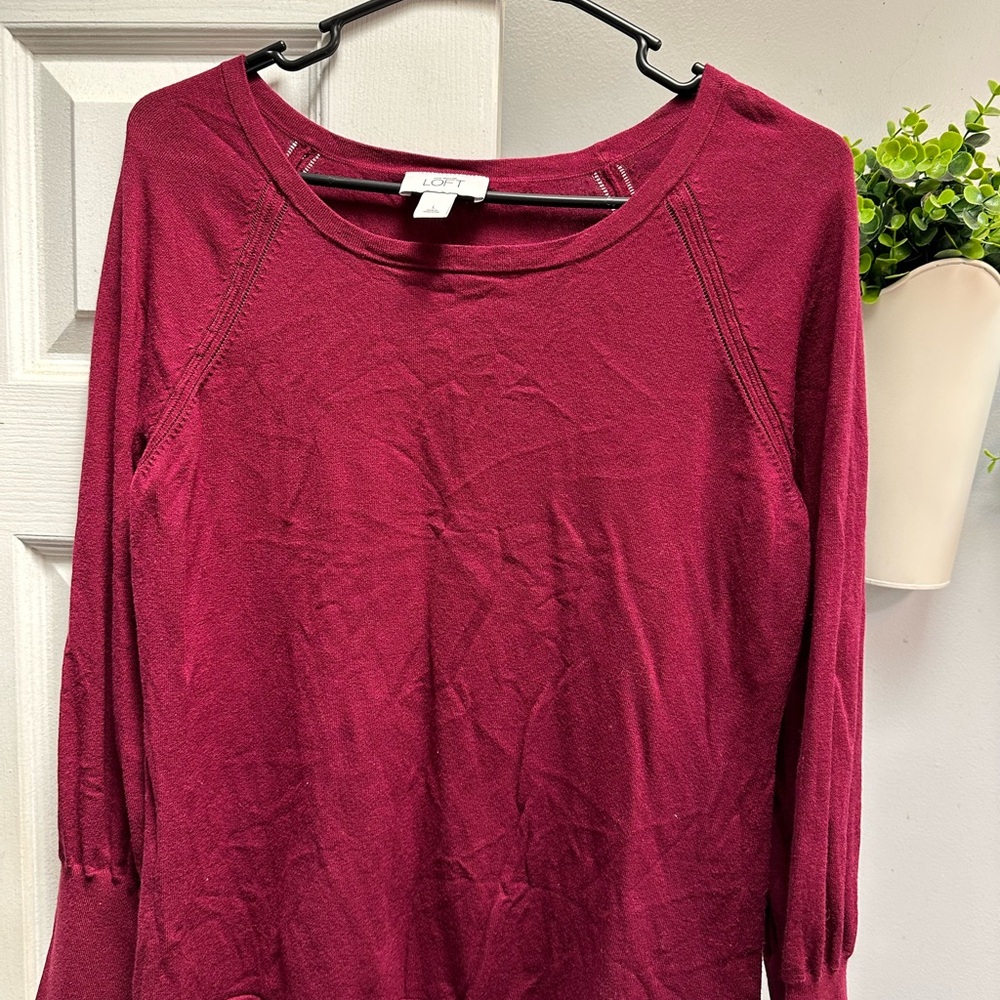 LOFT Women's Burgundy Top